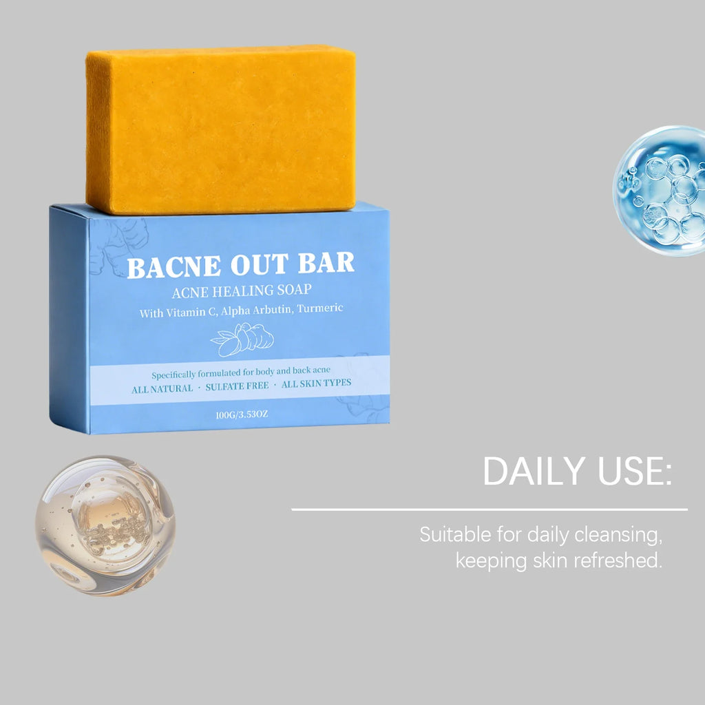 Body Cleansing Soap Moisturizing Brightening for Back Acne Free Natural Body Wash Bar Deep Clean Removes Odors Smooth Skin 100g
