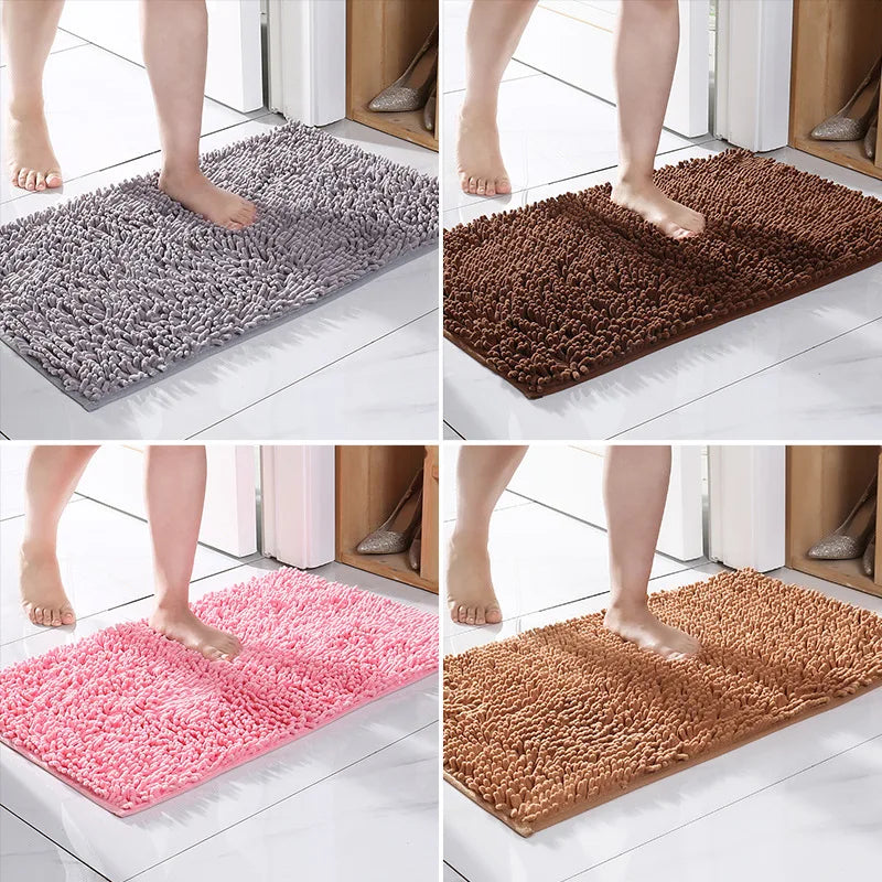 1pc 50*80 Cm Non-Slip Bath Mat Shaggy Durable Bath Rug for Bathroom