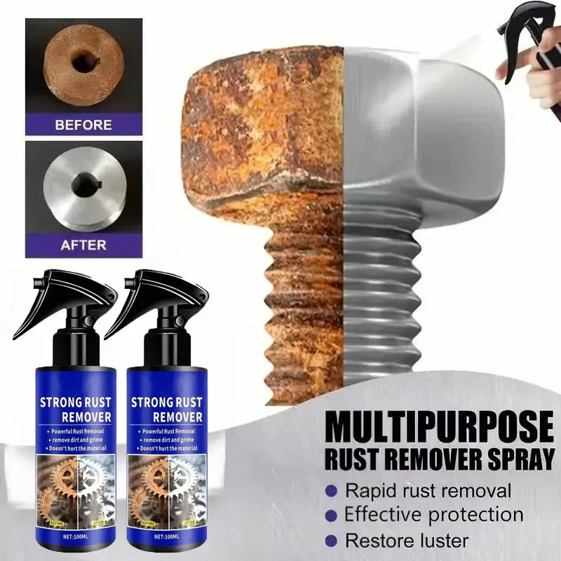 2026 Car All-Purpose Rust Remover Spray - 100ML, Fast-Acting Iron Oxidation Eliminator, Restores Shine, Safe on Various Surfaces