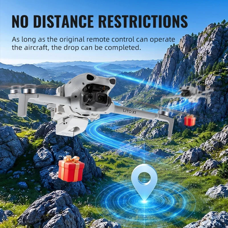 Airdrop System 12KM for DJI Lito 1/X1 Drone Accessories Thrower Payload Dropper Transport Device