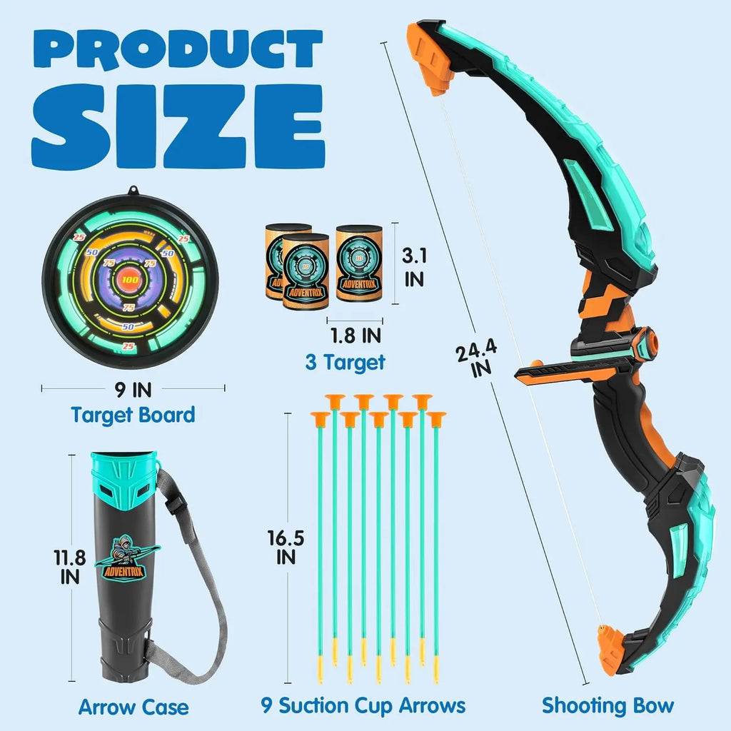 Joyfy LED Light Up Kids Bow and Arrow Set Outdoors