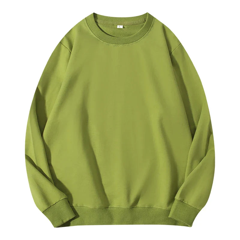 Autumn O-Neck Cotton Women's Sweatshirt Hoodies Basic Loose Casual Women Pullover Solid Sweatshirt Ladies Tops Factory Wholesale