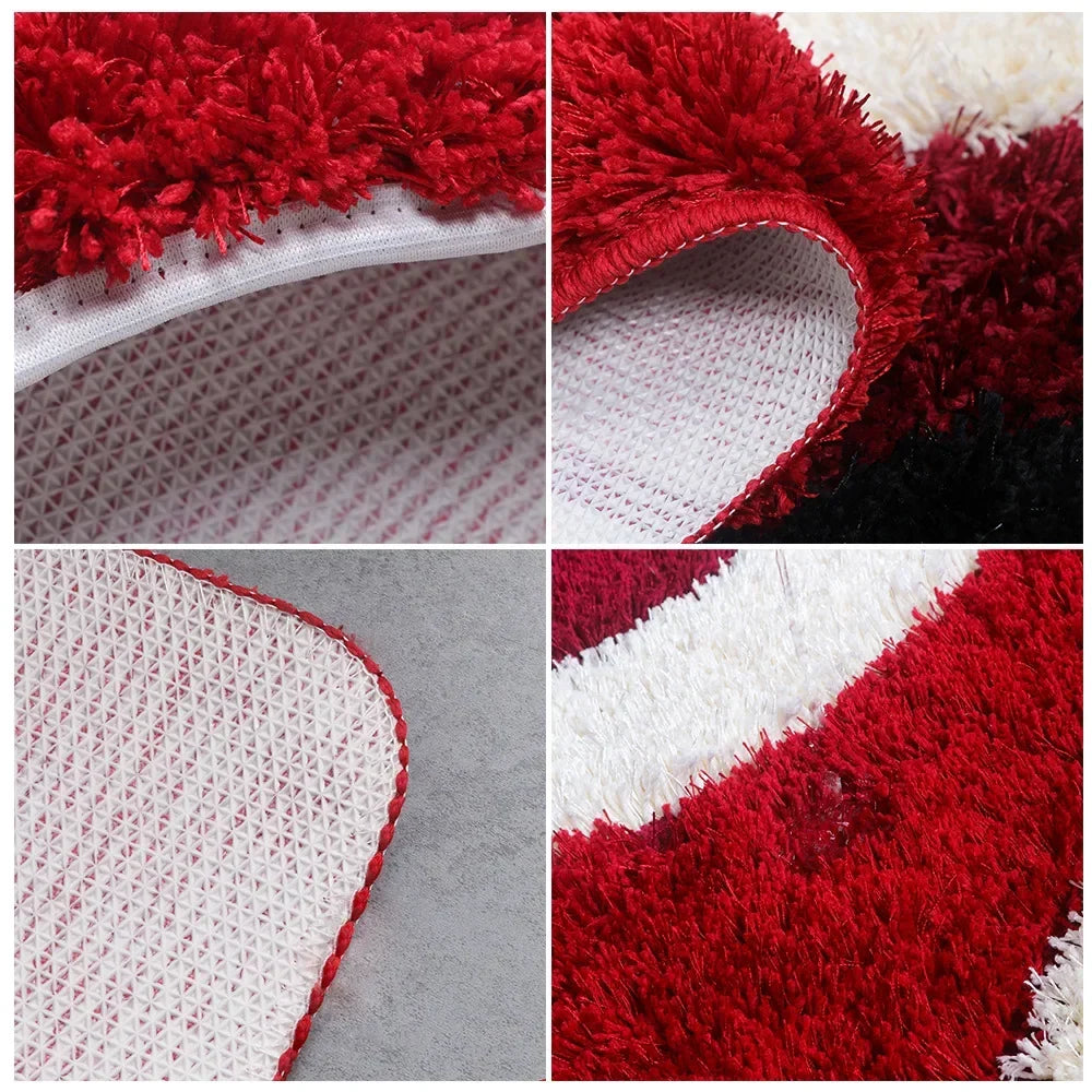 European Style Flocking Floor Mat, Household Bathroom Water Absorption and Anti Slip Mat Combination Set of Three Pieces