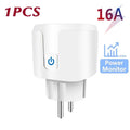 Tuya Zigbee Smart EU Socket 20A WiFi Plug Power Monitoring Smart Home Voice Control Compatible with Google Assistant And Alexa