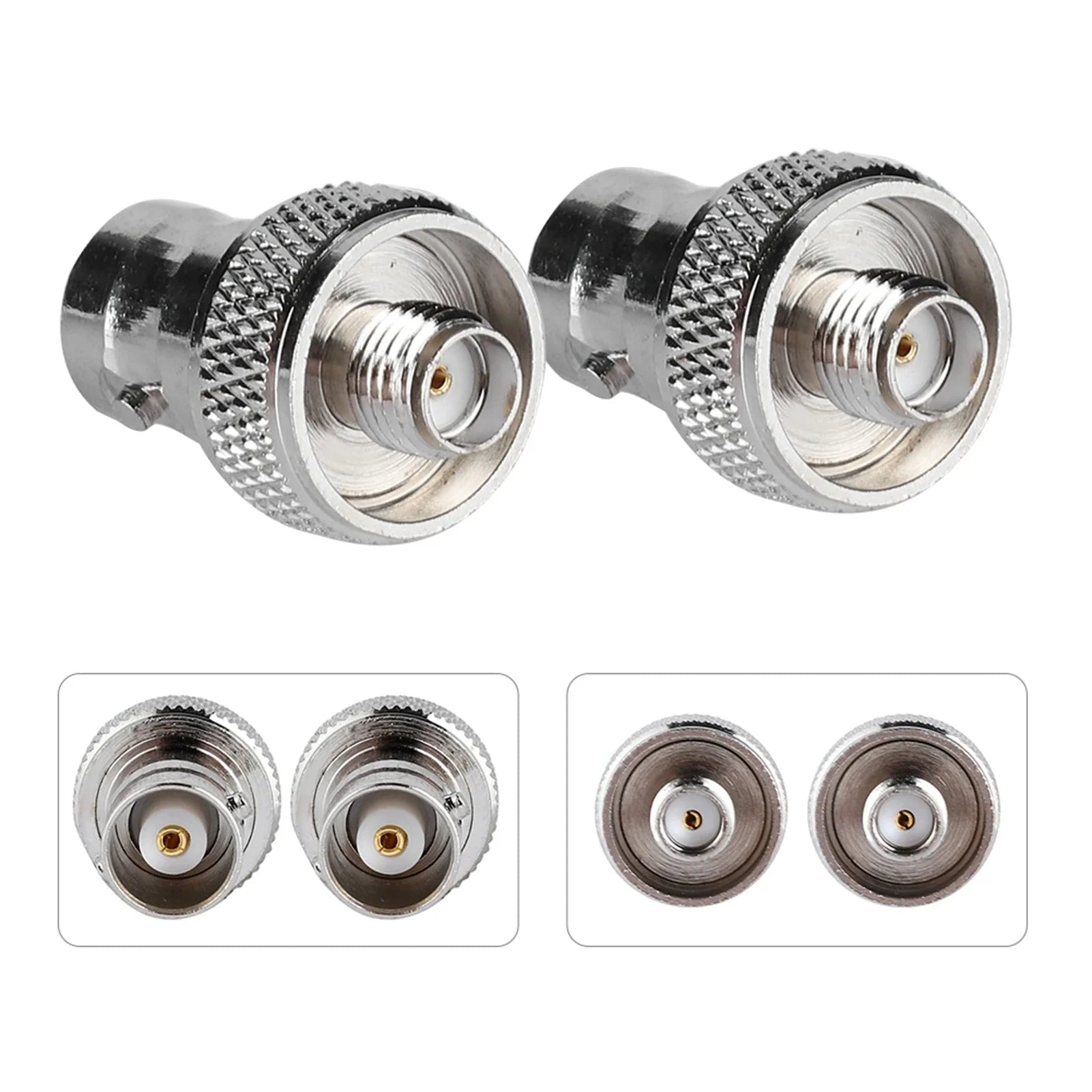 2 Pcs SMA Female To BNC Female Convert Adapter Connector