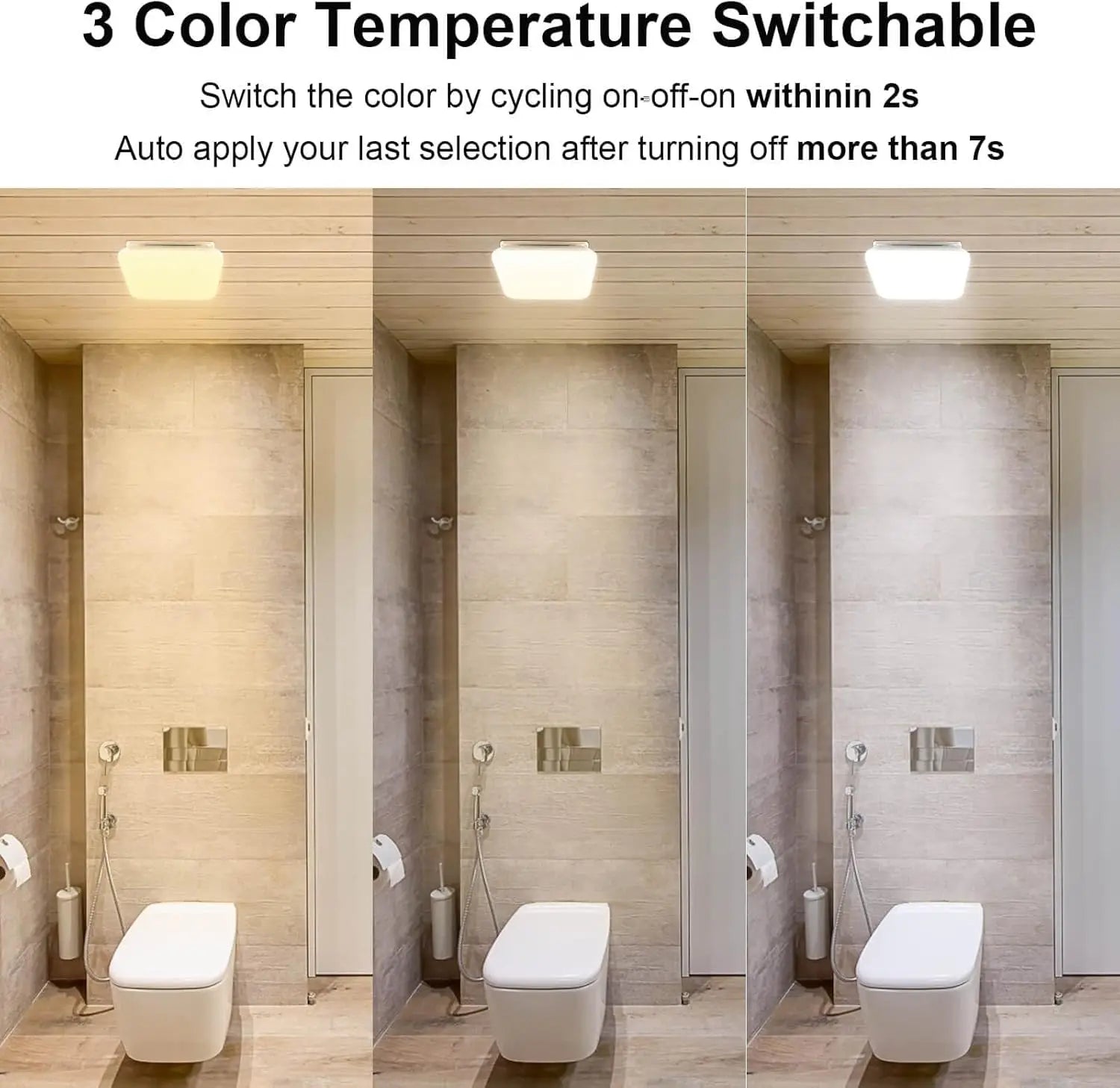 JOEAONZ Three Temperature LED Bathroom Exhaust Fan With Light