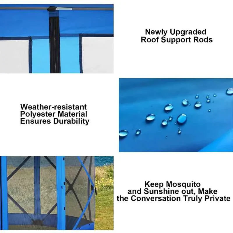 Outdoor Camping Hexagonal Automatic Canopy Dome Tent 2-4 Person Portable Gazebo Family Party Netting Proof Mosquito
