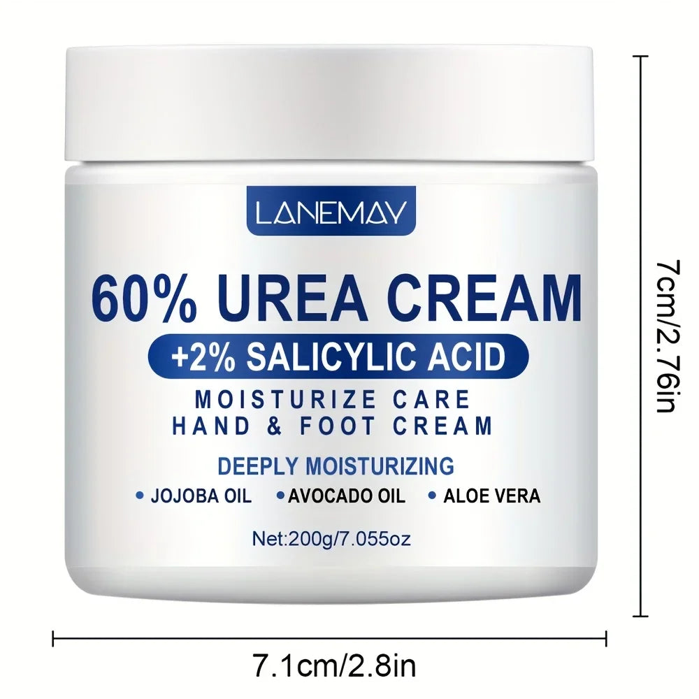 60% Urea Cream for Hand & Foot, Moisturizing Cream Rich in Salicylic Acid and Glycerin , Suitable for Dry, Rough, Cracked Heels