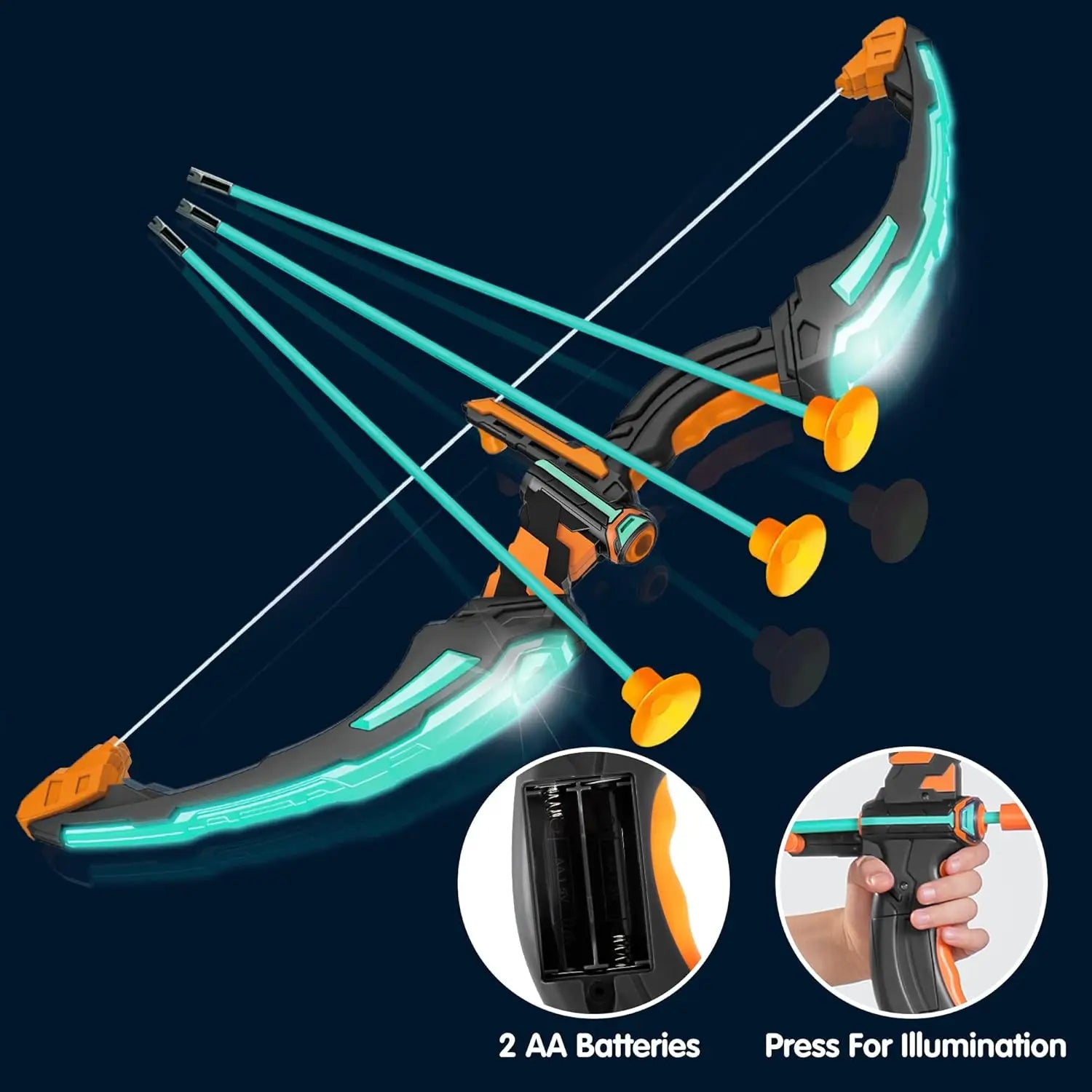 Joyfy LED Light Up Kids Bow and Arrow Set Outdoors