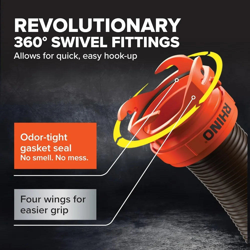 Camco RhinoFLEX RV Sewer Hose Kit With Clear Elbow