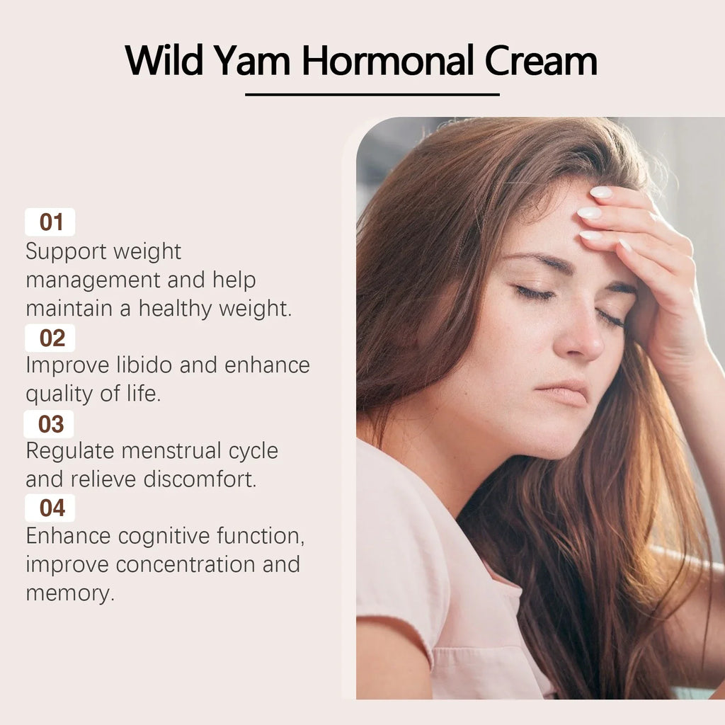 Wild Yam Cream Progesteron Hormone Regulation Balancing Tightening Smoothing Moisturizing Wrinkles Removing Women's Health Balm