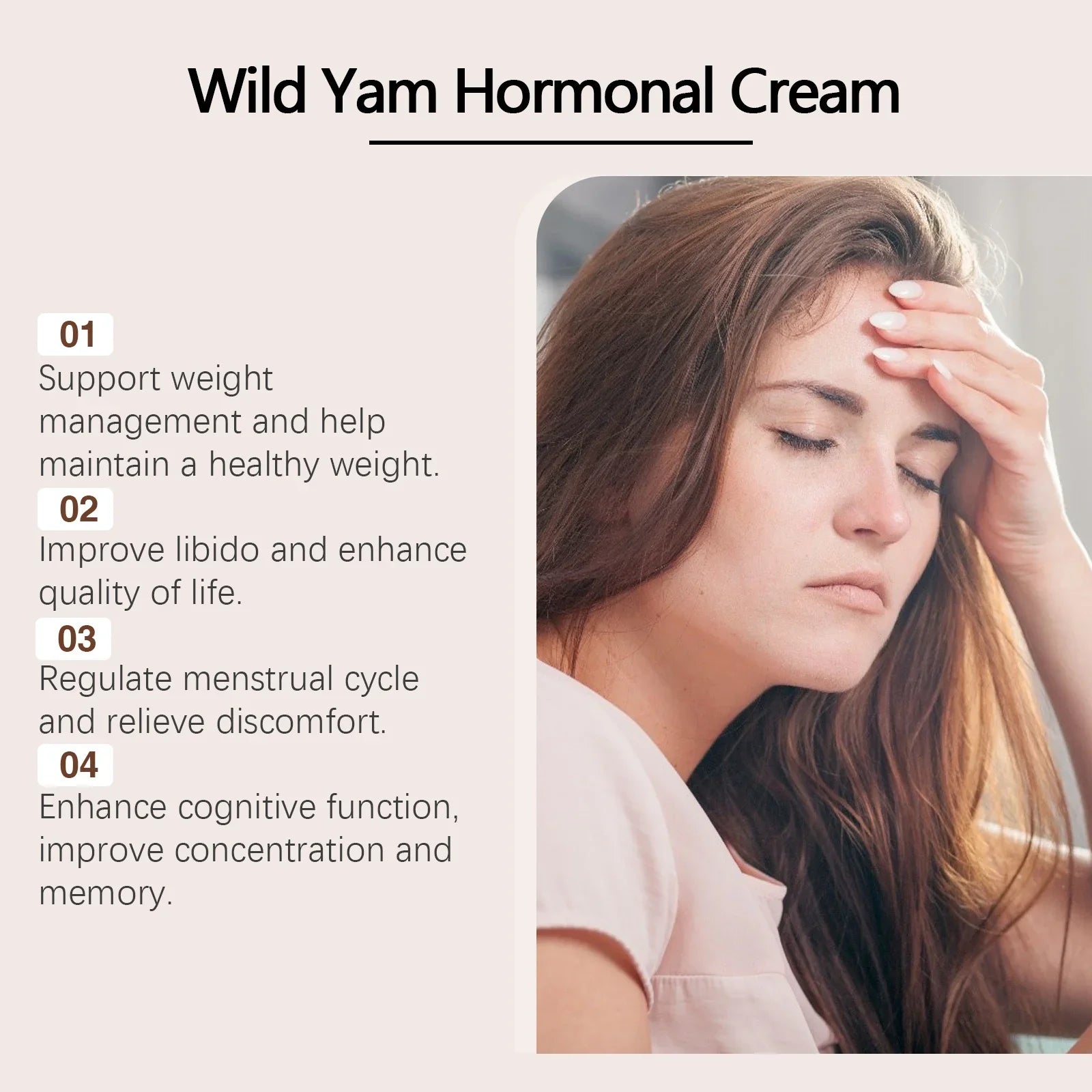 Wild Yam Cream Progesteron Hormone Regulation Balancing Tightening Smoothing Moisturizing Wrinkles Removing Women's Health Balm