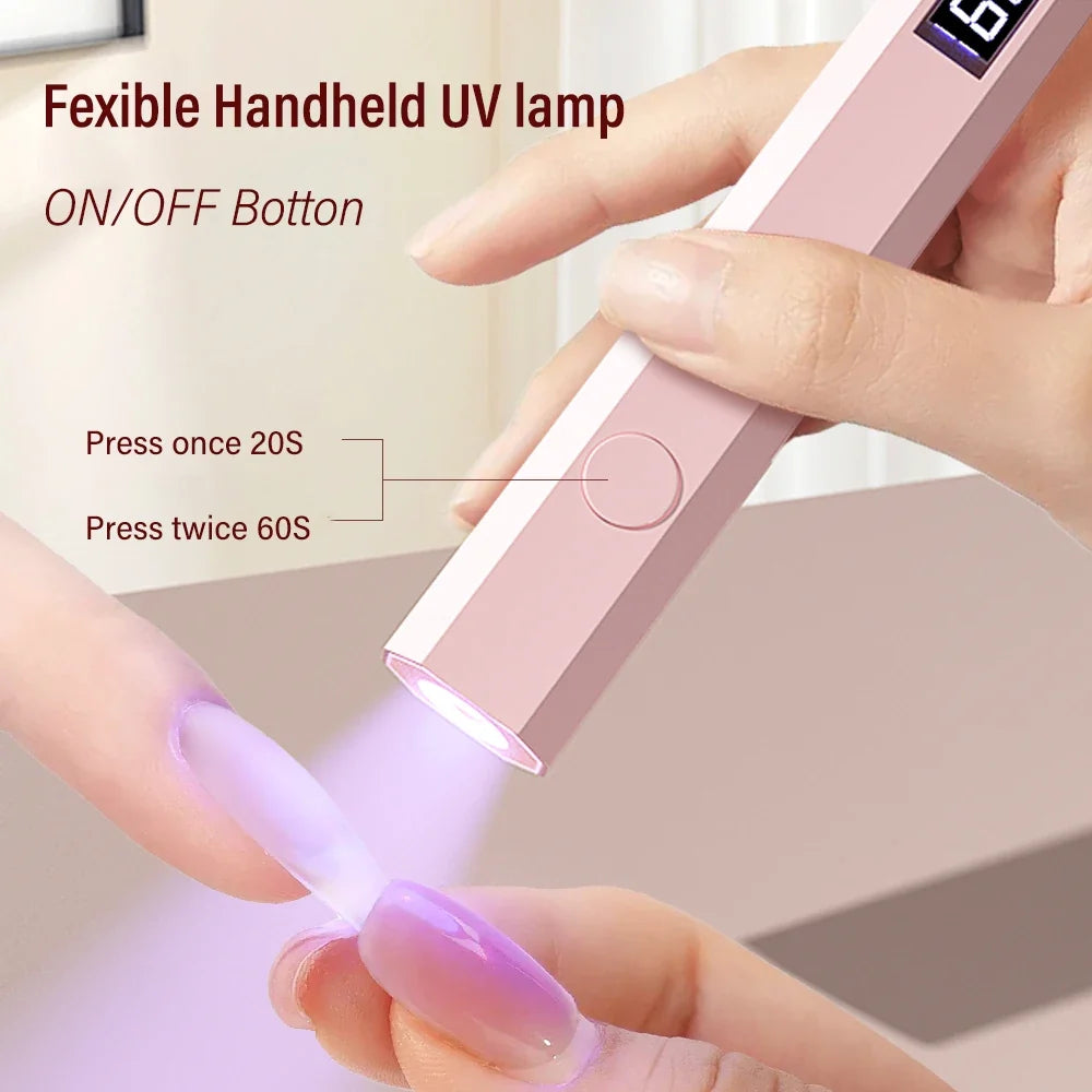 YIKOOLIN Convenient Handheld Nail Dryer Lamp UV/LED Nail Curing All Gel Polish Nail Art Tool Nail Art Convenient Nail Lamp