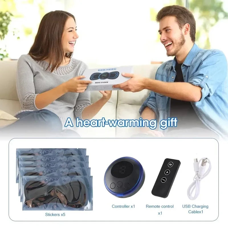EMS Neck Massager Electric Cervical Vertebra Massage Patch for Muscle Pain Relief & Shoulder Relaxation Portable Neck Stretcher