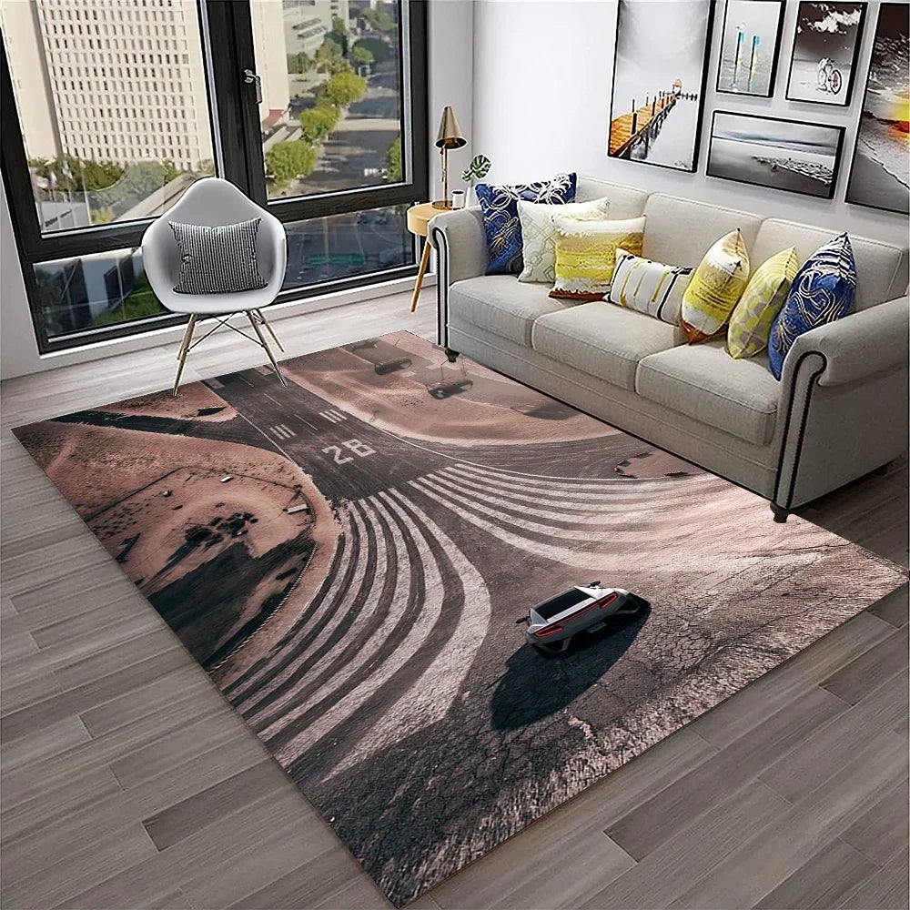 Sports Car Racing Car Carpet Rug for Home Living Room Bedroom Playroom Sofa Doormat Decor,Kids Game Area Rug Non-slip Floor Mat