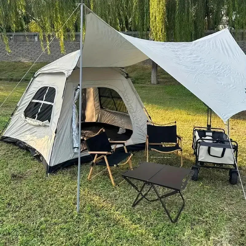 Portable Folding Camping Table,Stainless Steel Outdoor Dining Table,Compact Design for Camping,Beach, BBQ,and Hiking