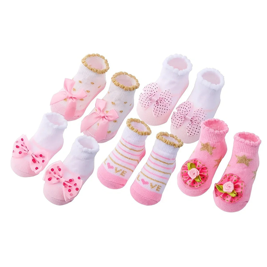 Kids Children's Socks for Girls Boys Non-slip Print Cotton Toddler Baby Christmas Socks for Newborns Infant Short Socks Clothing