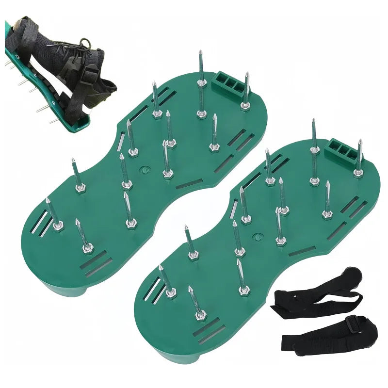 Reusable Lawn Aerator Shoes Manual Lawn Aerator with Spike Adjustable Spiked Aerating Sandals Anti-Slip Lawn Aerator Sandals