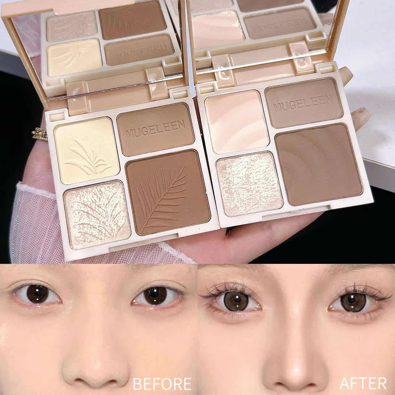 4 Colors Highlighter Contour 3D Facial Bronzer Cosmetic Brightening Beige Matte Highlights Palette Nose Shadow Powder Makeup
