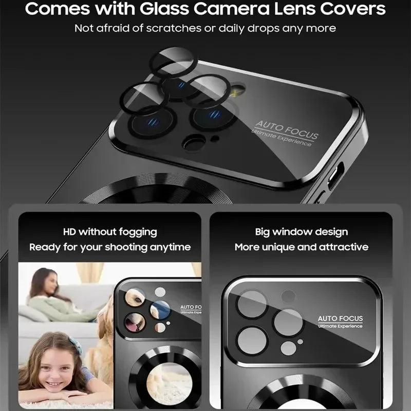 Luxury Magnetic Case for iPhone 16 15 14 13 12 11 Pro Max Plus - Magsafe Compatible