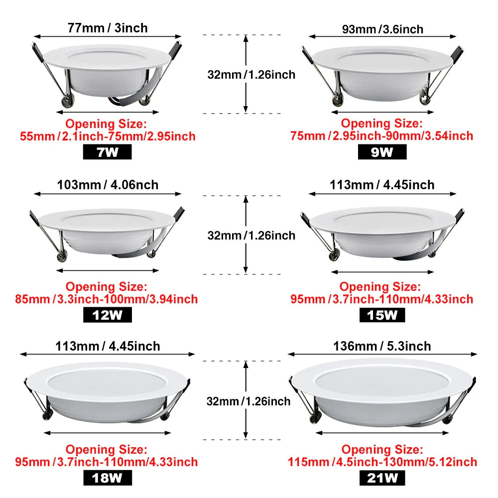 10Pack LED Downlight 220V Recessed Round Ceiling Dowm Light Bedroom Indoor Living Room For Home Decor Lighting LED Spot Lamp