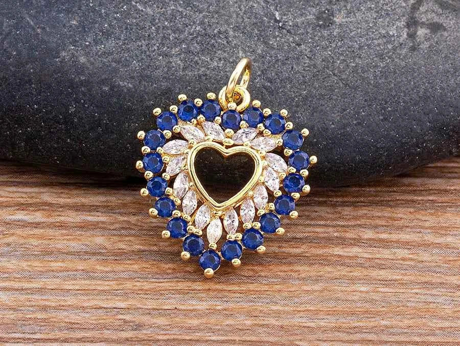 Nidin New Arrival Romantic Heart Shape Sparkling Zircon Pendant Necklace 3 Colors For Women Female Fine Jewelry Gifts Wholesale