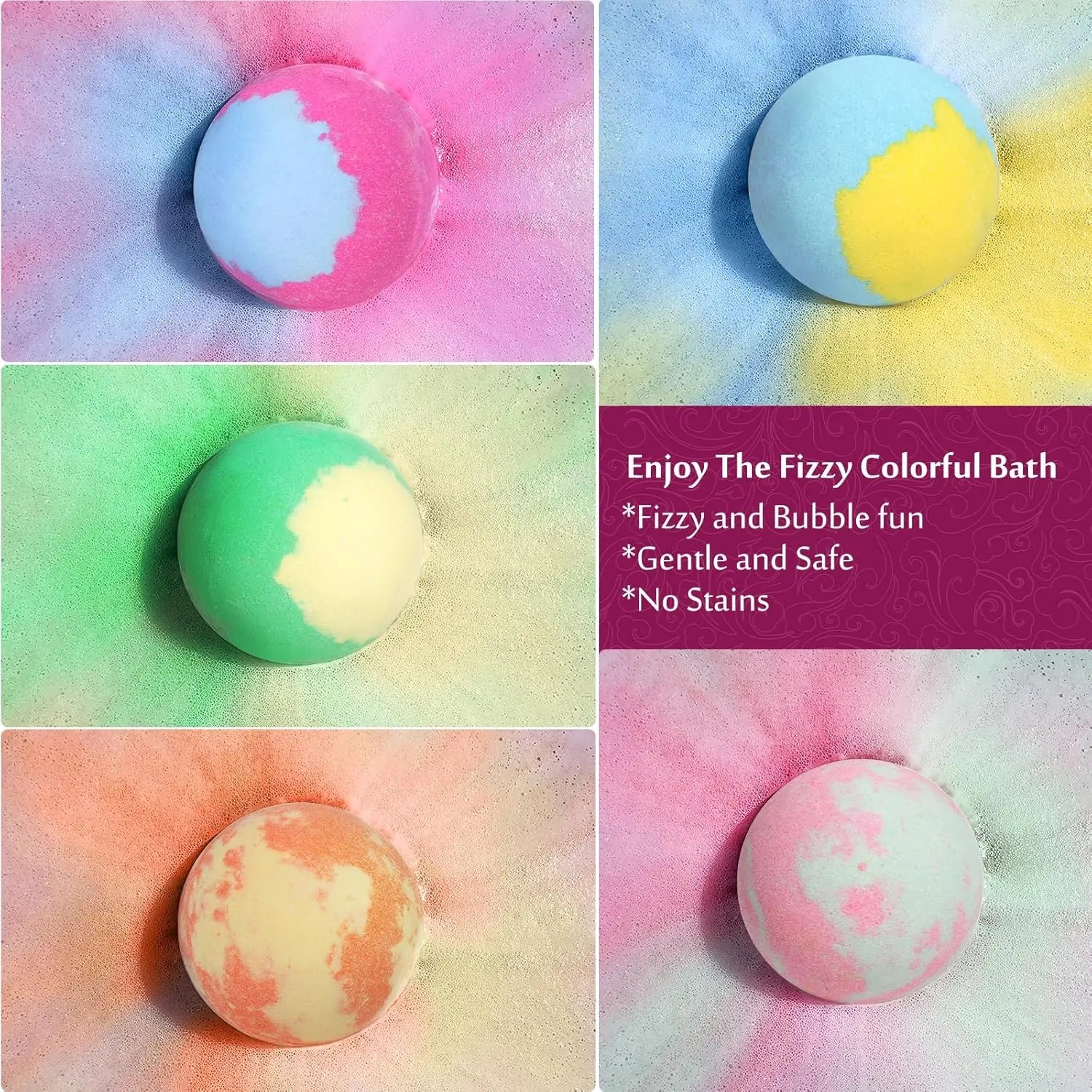 12pcs Bath Bombs Set with Surprise Toys Inside Natural Organic Bubble Bath Fizzies Balls Gift for Holiday Gift Set