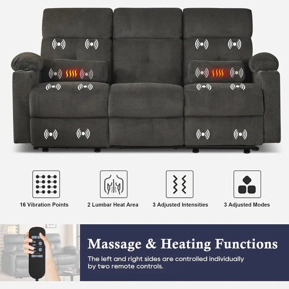 Guangbai Power Reclining Sofa With Heat And Massage
