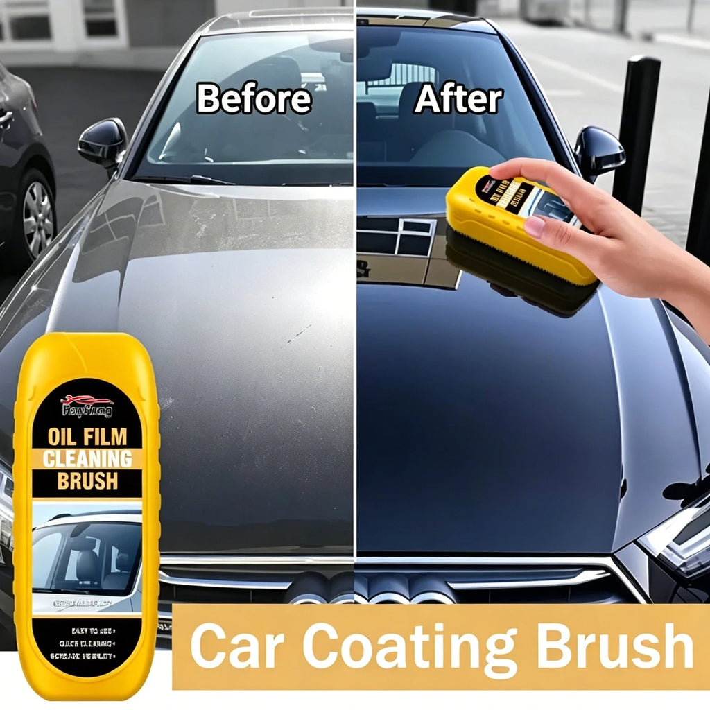 High Efficiency Car Windshield Oil Stain Remover Brush, Clear Bright Auto Glass Oil Film Cleaner