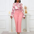 2 Piece Set African Clothes for Women Spring Africa Clothing 2024 New Plus Size Outfit Print Shirt Pants Matching Sets With Belt