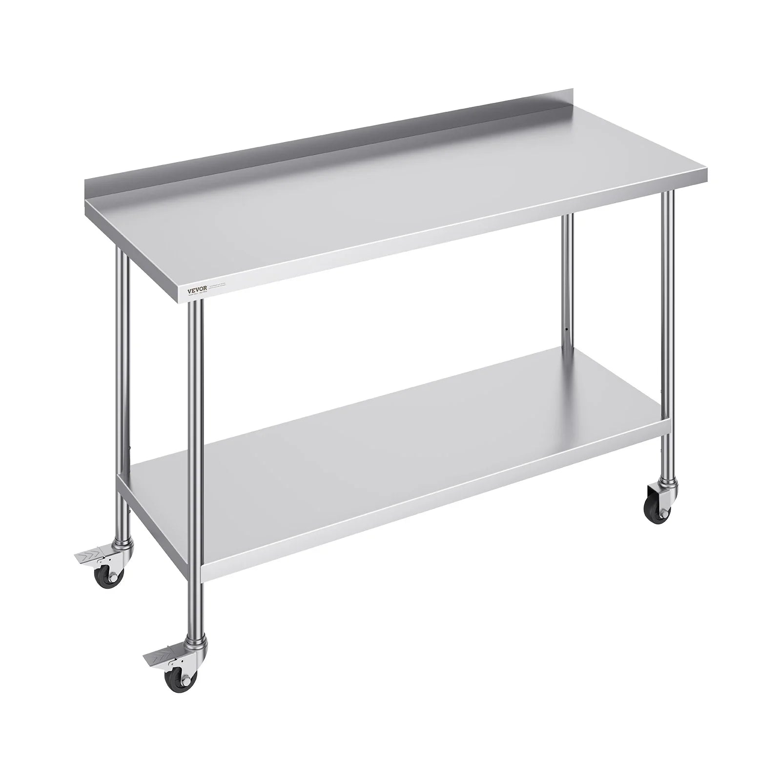 SucceBuy Stainless Steel Work Table With Casters Commercial Food Prep