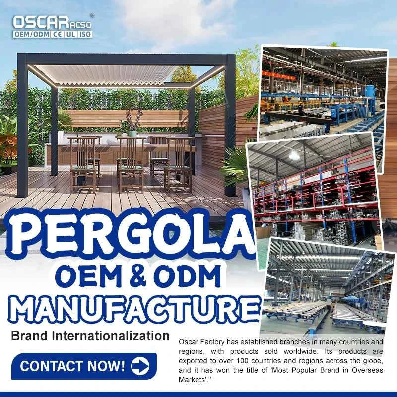 Garden Gazebo Pergola Patio Canopy Greenhouse Pavilion Carports Covers Aluminum Powder Coated for Villa Swimming Pool pergola
