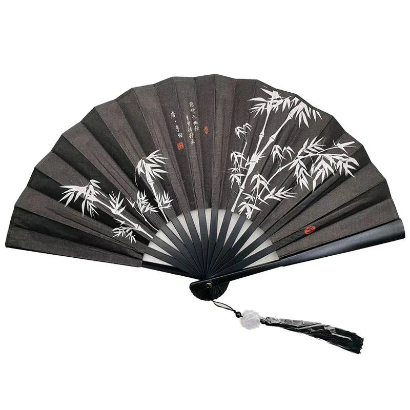 With Tassel Art Craft Style Foldable Hand Fan Portable Folding Fan Wedding Party Photo Props Guest Gifts Home Decor Craft