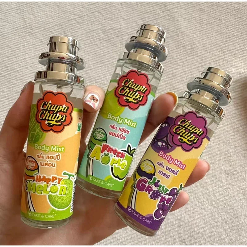 Chupa Chups Body Mist 100ml Refreshing Fruity Fragrance Long-lasting Sweet Scent Melon Apple Grape Berry Flavors Women Perfume