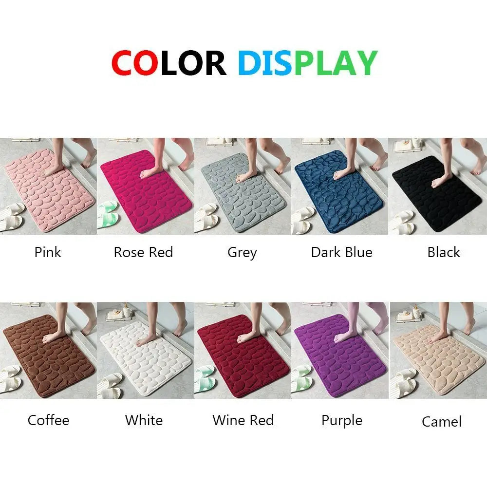 Cobblestone Embossed Bath Mat Non-slip Carpets Water Absorption Washable Bathtub Floor Rug Shower Doormat Bathroom Decor