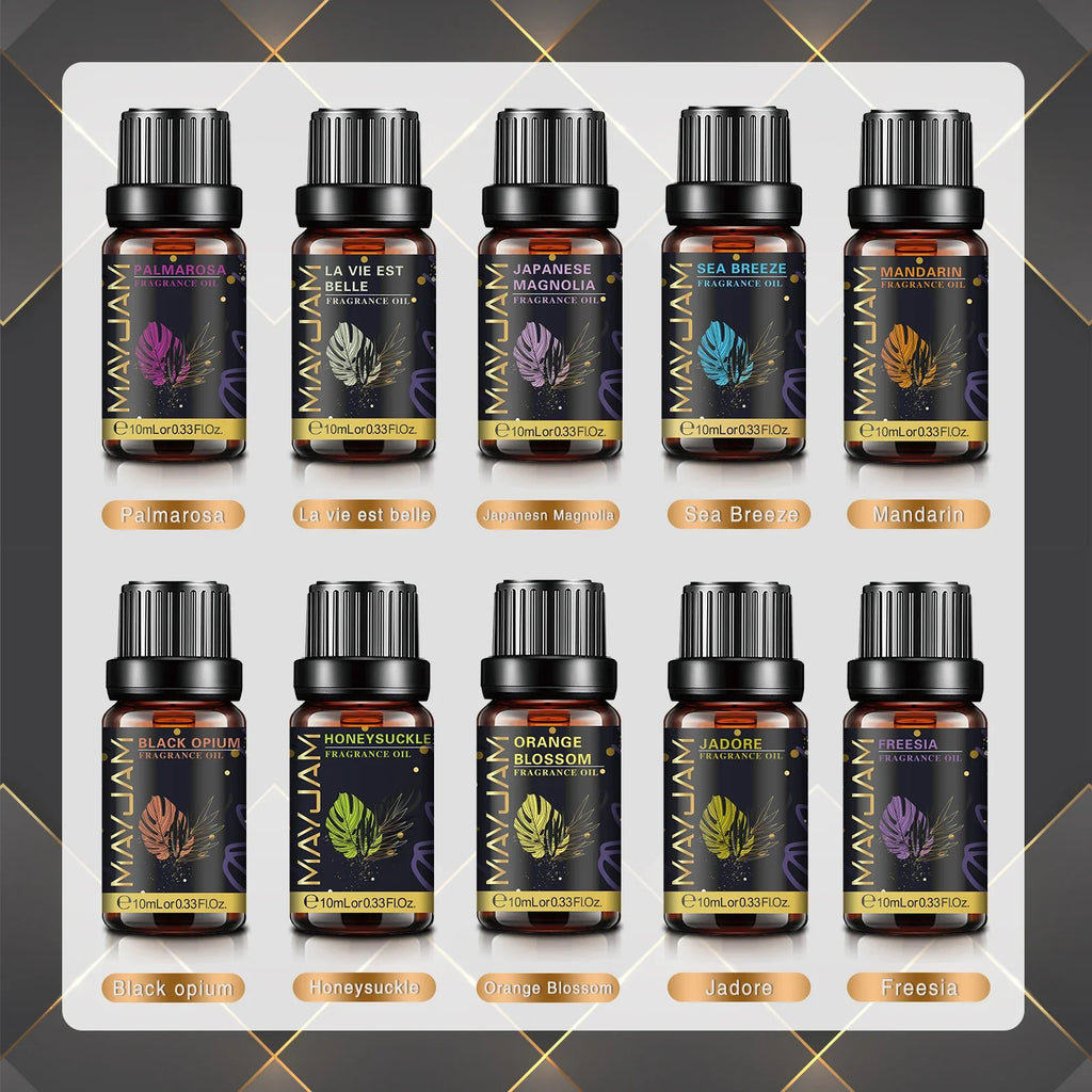 MAYJAM 10ml Aromatic Essential Oil Bubble Gum La Vie Est Belle D-Jadore White Musk Sea Breeze Baby Powder Long-lasting Scents