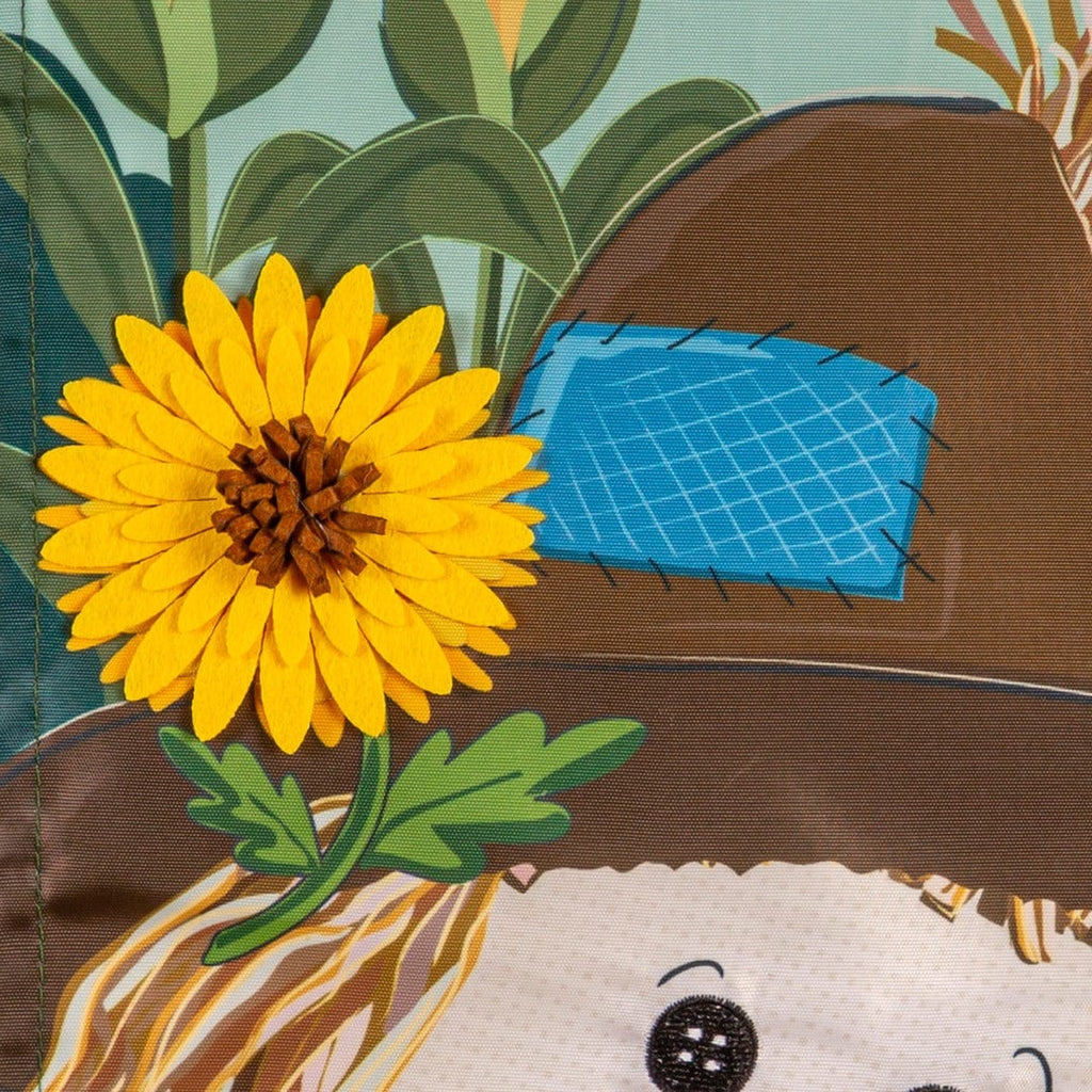 Scarecrow and Friend Fall Garden Flag 2 Sided