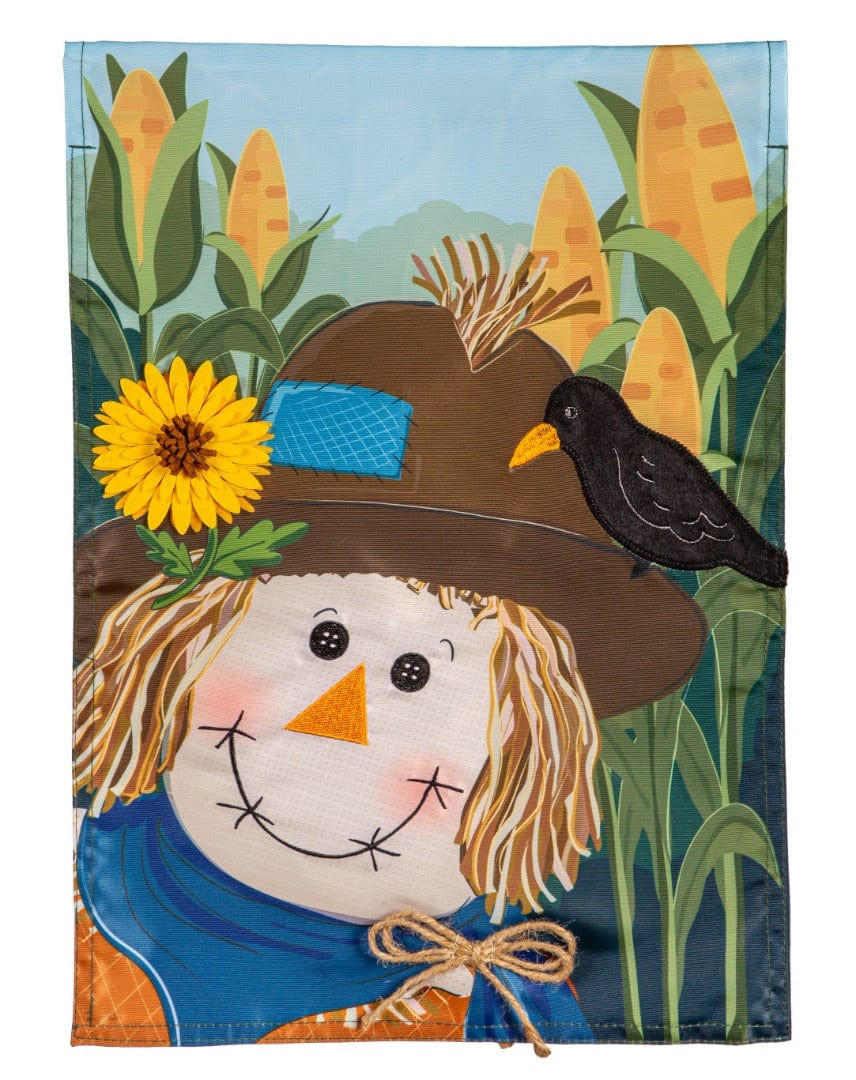 Scarecrow and Friend Fall Garden Flag 2 Sided