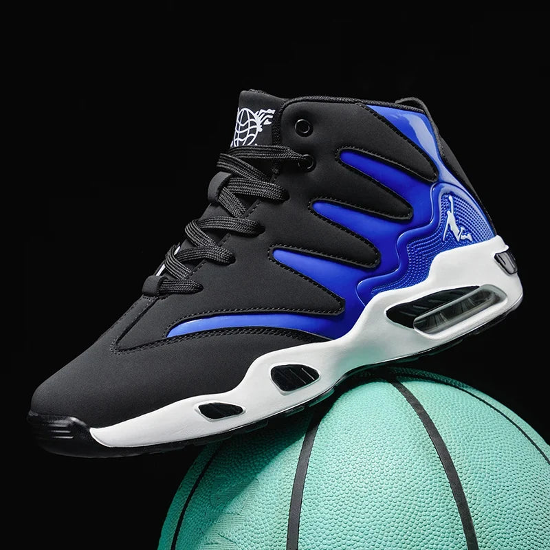 Men's High-Top Basketball Shoes, Heavy-Duty and Stable, Lace-Up Training Sneakers, Unisex, Suitable for Running, Sports, Basketball, Walking. Ideal Gift for Men, Lightweight, Comfortable, Lace-Up Closure, Men's Basketball Sho