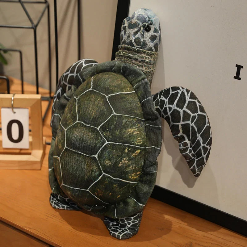 3 Sizes High Quality Realistic Sea Turtle Plush Toys Cozy Cotton Stuffed Lifelike Tortoise Toy Funny Throw Pillow Back Cushion