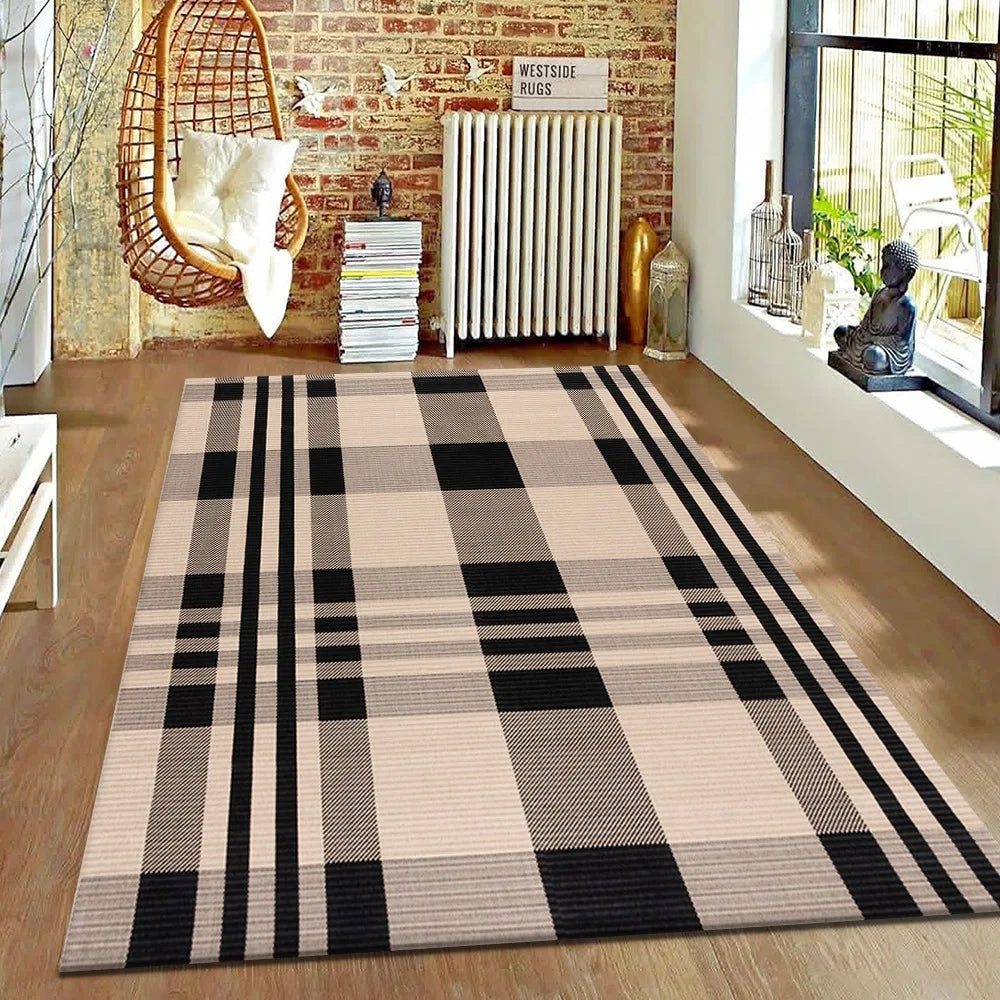 VIKAMA Nordic Style Retro Living Room Carpet Hotel Guest House Sofa Coffee Table Cushion Home Bedroom Non-Slip Bedside
