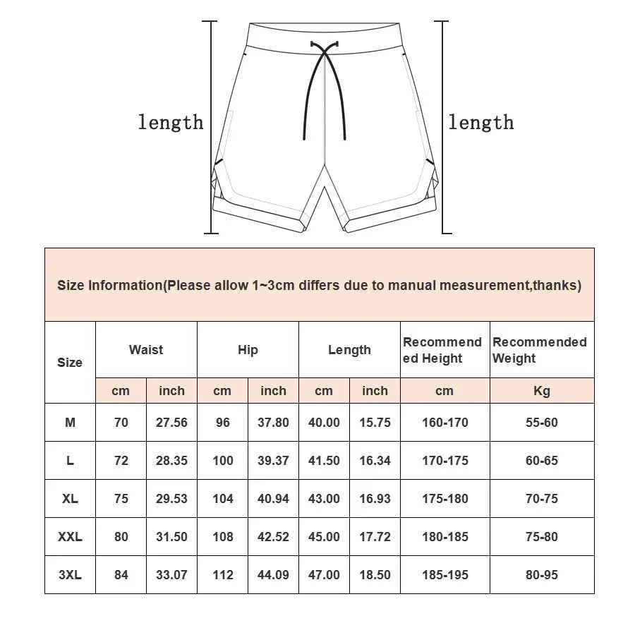 Camo Running Shorts Men Gym Sports Shorts 2 In 1 Quick Dry Workout Training Fitness Jogging Pants Summer