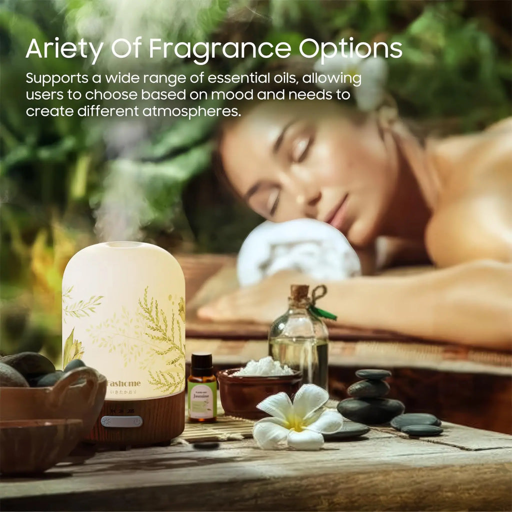 Essential Oil Diffuser Ultrasonic Aromatherapy Humidifier Auto Shut Off Jasmine