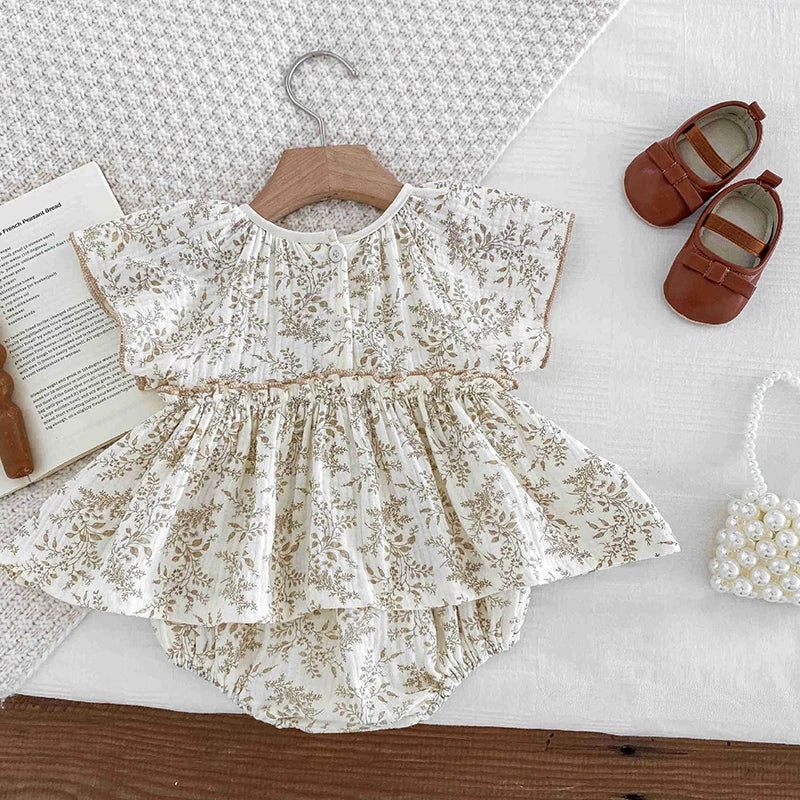 0-24m Baby Clothes Summer Baby Girl Bodysuit Floral New Female Baby