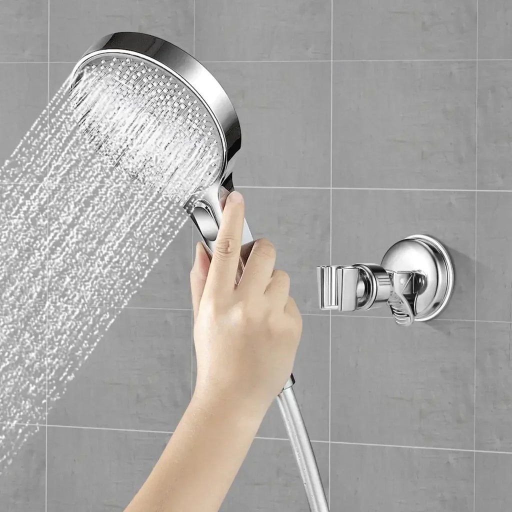 1-4Pcs Adjustable Shower Rack Strong Vacuum Suction Cup Handheld Shower Head Wall Mount Holder Rotating Bathroom Shower Base