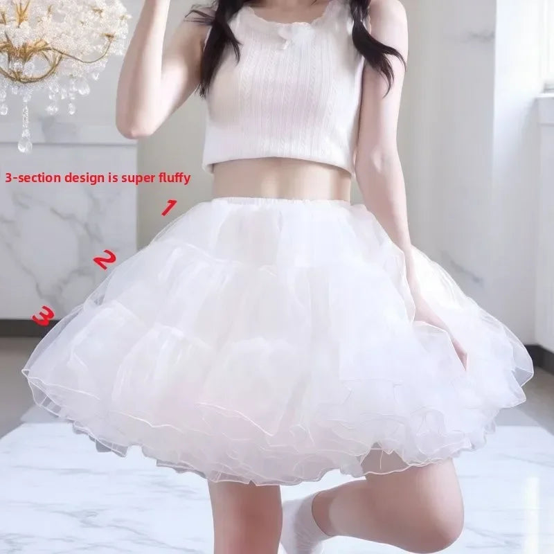 Lolita Flying Saucer Petticoat - Boneless Maximum Volume Crinoline, Invisible Wire-Free Underskirt for Daily Gothic Sweet OP/JSK