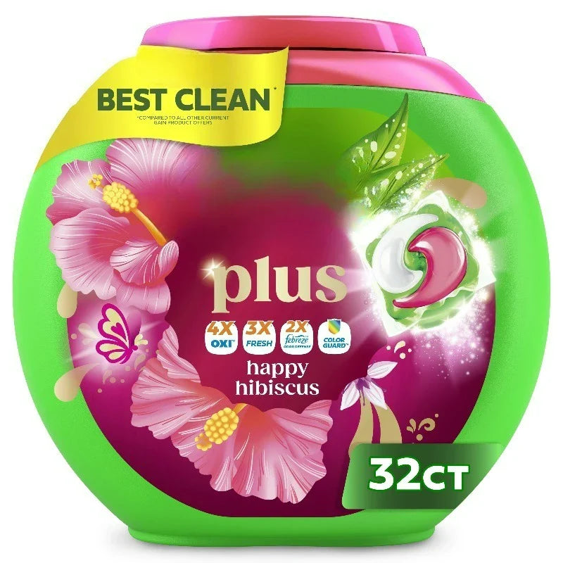 Happy Flings Laundry Detergent Pacs Hibiscus Scent 32 Count