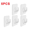 Adhesive Plastic Clear Utility Hooks Transparent Hook for The Drill-Free Wall Waterproof Key Wall Hooks