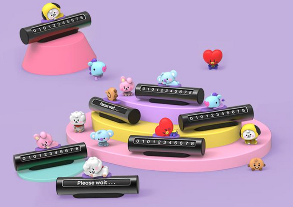 BT21 Baby Vehicle Parking Number Plate Figure