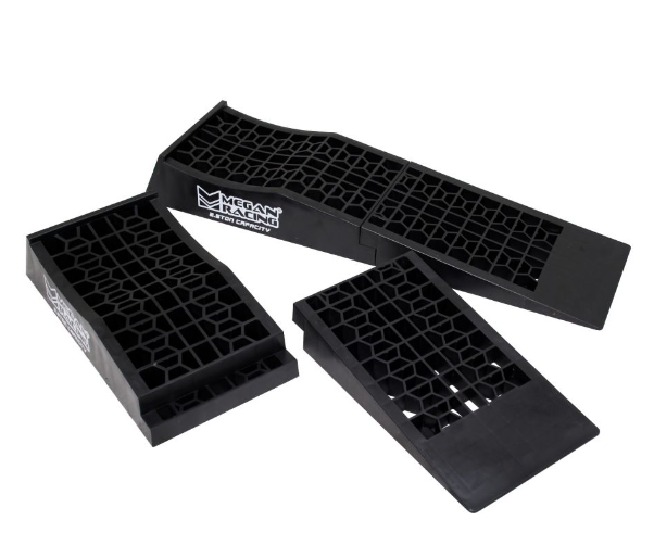 Megan Racing Low Profile Drive-On Ramps - Universal 65mm Raise, 5000lbs Load, Black MR-RAMP-01